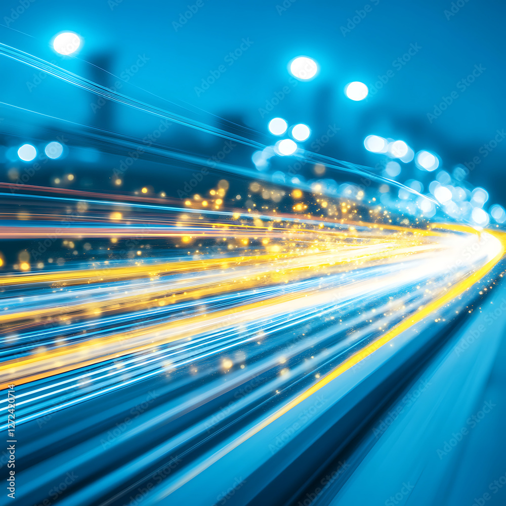 Poster fast data streamlines of high speed and motion across information networks and digital technologies.