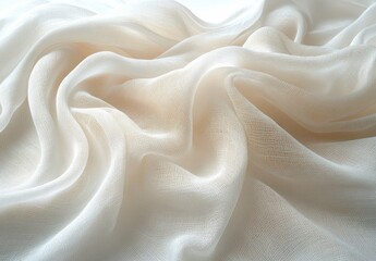 Obraz premium Elegant White Silk Scarf Mockup in Minimalist Style with Diffused Natural Light