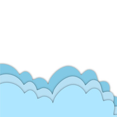 Blue sky and clouds vector background
