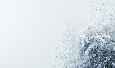 Obraz premium Abstract representation of fragmented ice particles dispersing in a minimalist setting