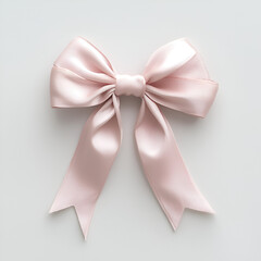 Naklejka premium Elegant pink satin bow, perfect for gift wrapping, decorations, or crafting. Soft, shiny, and delicate