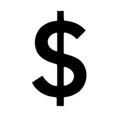 Bold Dollar Sign Illustration on White