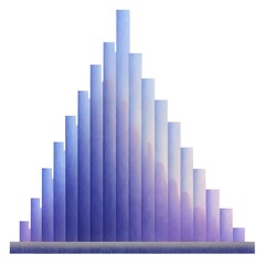 Fototapeta premium Abstract Data Visualization, Triangular Bar Chart, Gradient, Purple, Blue