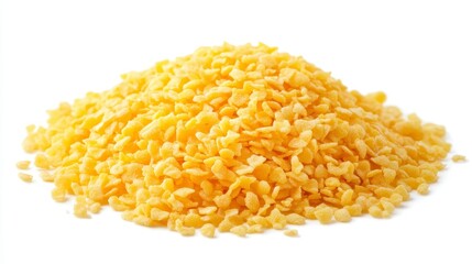Yellow Split Peas Heap on White Background Ideal for Cooking
