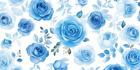 Blue roses create a serene floral pattern perfect for various design projects and events