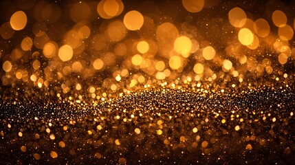 Golden glitter bokeh lights background