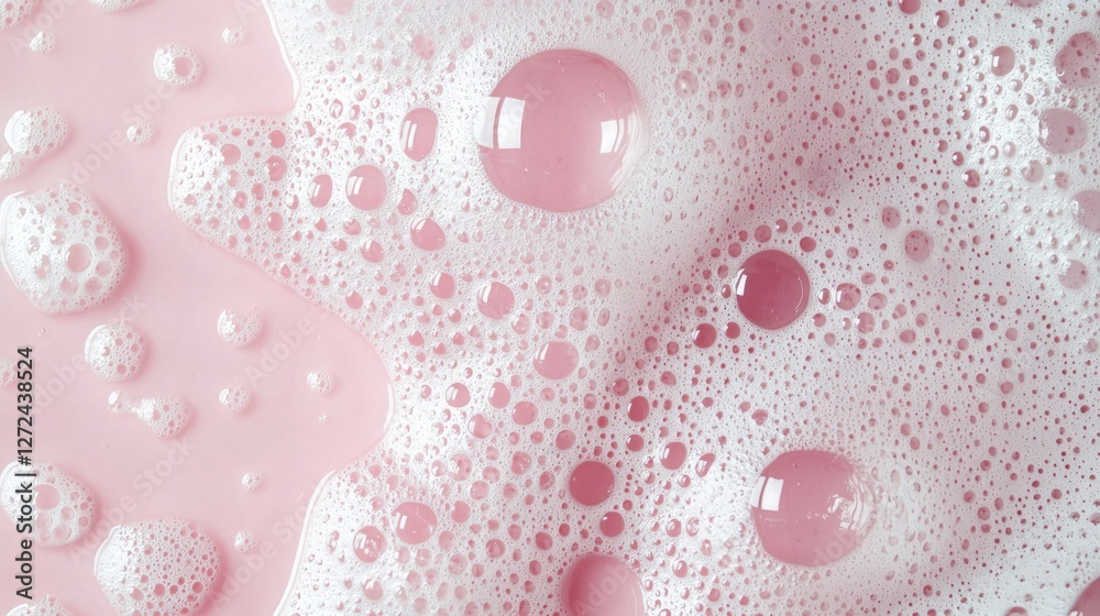 Aufkleber delicate pink bubbles float gently on the surface, showcasing a creamy texture that sparks joy and e