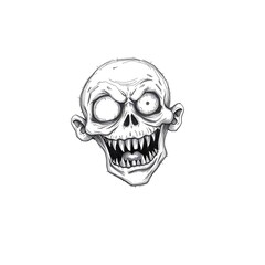 Fototapeta premium Grim Reaper Skull Illustration, Spooky Halloween Design