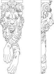sketch vector silhouette illustration cornice column carving pattern decoration ornament classic ethnic traditional 
