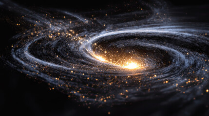 Fototapeta premium Twinkling Stars and Cosmic Dust in a Spiraling Galaxy Formation
