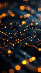 Obraz premium Captivating Macro Shot of Illuminated Electronic Circuitry with Bokeh