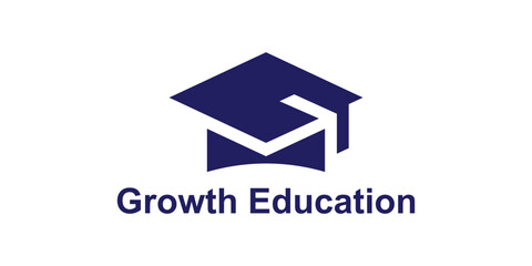logo design combination of graduation cap and arrow, symbol for education, financial, growth, icon, idea, creative.
