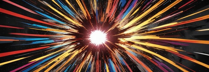 Dynamic radial burst of colors for comic book themed projects, comic book, graphic