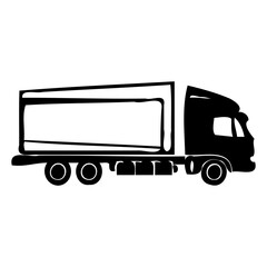 Abstract Cargo Truck Graphic Silhouette Design