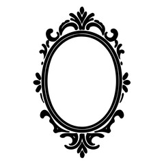 Elegant Victorian Frame Silhouette Illustration