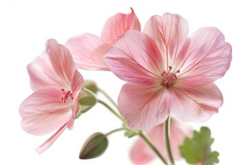 Naklejka premium Geranium Isolated on White Background. Beautiful Geranium Flower