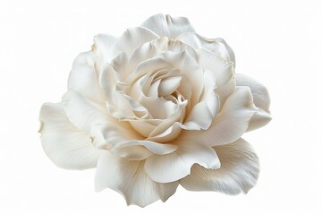 White Gardenia Isolated on White Background. Beautiful Gardenia Flower