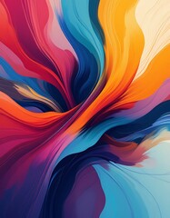 Obraz premium Vibrant Color Flow, Abstract Artistic Swirl of Dynamic Hues and Strokes