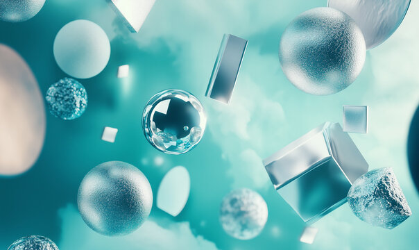 Curated digital mockups floating on teal background spark creative inspiration and drive modern design innovation