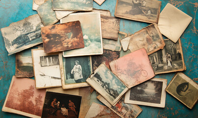 Eclectic vintage postcards and photographs beautifully evoke cherished nostalgic travel memories and timeless artistic charm