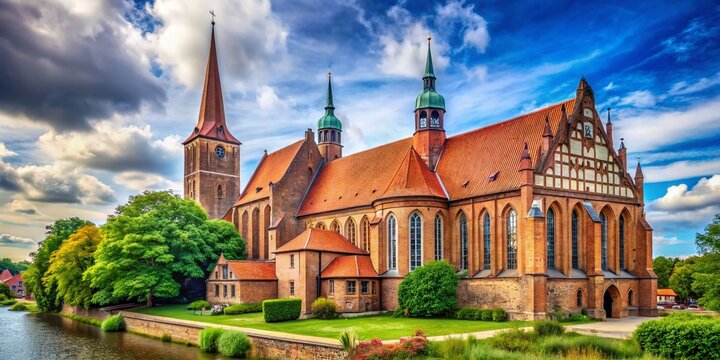 Majestic Marienkirche Beeskow, Protestant Church in Germany - Exterior Stock Photo