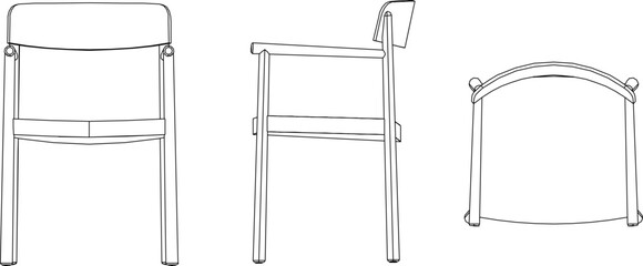 silhouette vector sketch illustration of modern chair detail design for relaxing at home and working