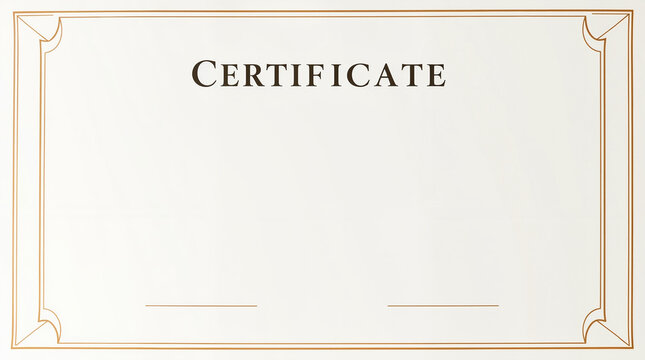 Classic blank certificate with gold border