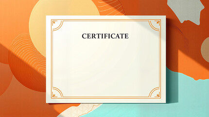 Elegant certificate with warm abstract background