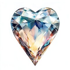 Fototapeta premium Heart-Shaped Crystal Reflection with Colorful Light Play and Sparkle