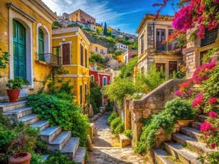 Fototapeta premium Explore Symi's urban landscape in stunning 4K timelapse photography from June 2019.