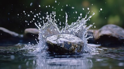 High-Speed Capture of Water Splashing on a Stone Surface