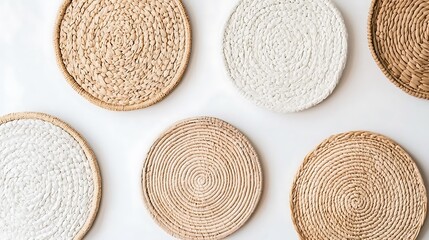 Textured Round Placemats in Natural Colors for Stylish Dining Decor