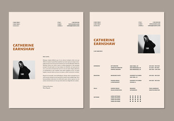 Minimalist Modern Resume and Cover Letter Layout Template with Photo