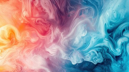 Dreamy Abstract Swirling Liquid Composition in Vivid Colors