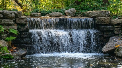 Dynamic Waterfall Capturing Energetic Movement in Nature's Serenity