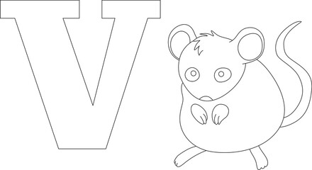 vole next to the letter V