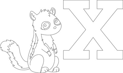 ground squirrel xerus next to the letter X