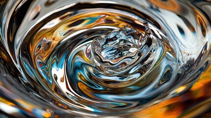 Dynamic Swirling Effect of Engine Oil in Abstract Draining Motion