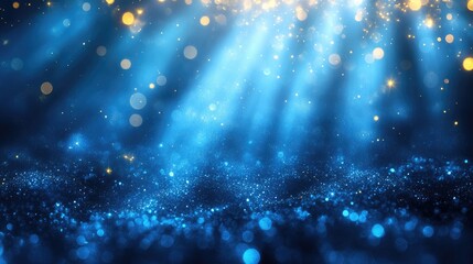 Obraz premium Blue glitter stage light bokeh background