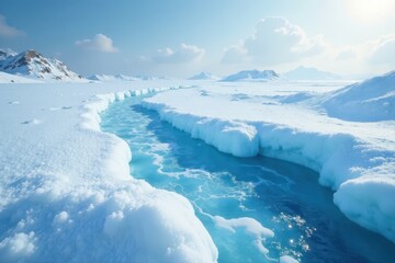 Frozen landscape, swirling snow, icy textures, landscape, winter landscape, winter