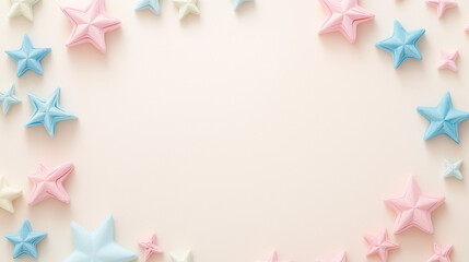 Subtle pastel shooting stars framed with a thin border for a dreamy sky effect