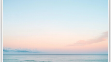 Fototapeta premium Dreamy pastel sky meeting the ocean, framed inside for a serene and tranquil atmosphere