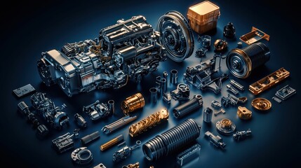 Fototapeta premium Detailed High-Resolution Image of Advanced Engine Components