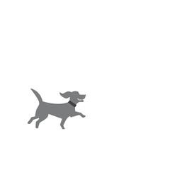 Silhouette of a Smiling Dog with a Black Collar Graphic