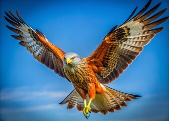 Fototapeta premium Majestic Red Kite in Flight – Bird of Prey Soaring Through the Sky