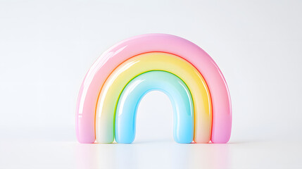 Rainbow 3d render icon illustration, children's day concept illustration