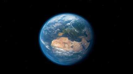 Fototapeta premium Stunning 3D Render of Earth Blue Planet Space Cosmos World