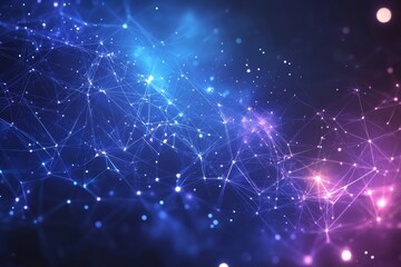 Abstract digital network on dark background for education