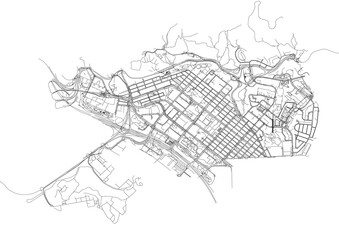 vector map of highways in sham shui po district in hongkong with black and white color