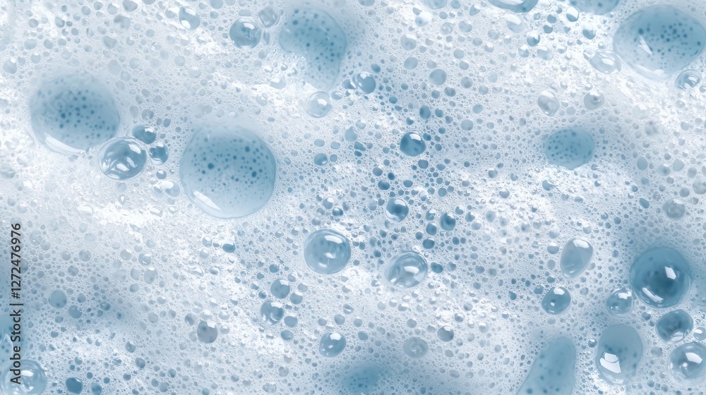 Aufkleber a whimsical display of soap foam fills the frame with countless tiny bubbles, their surfaces glisten